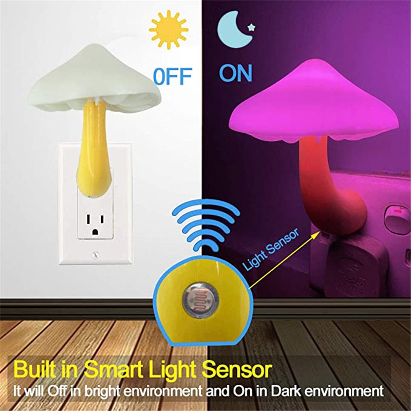 LED Nacht Licht Pilz für die Steckdose EU Plug Light-control Sensor Schlafzimmer Licht Haus Decoration