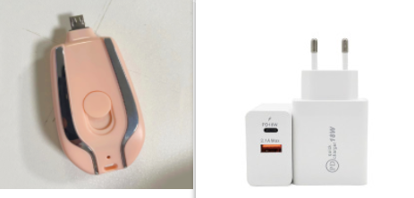 1500mAh Schlüsselanhänger Telefon Ladegerät, Mini Power Notfall Pod Kompatibel iPhone oder Typ-C Schnellladung Power Bank Schlüsselbund